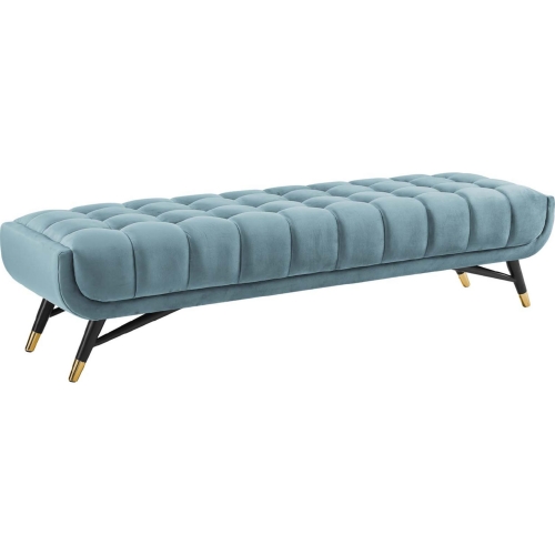 Adept Bench in Tufted Sea Blue Velvet