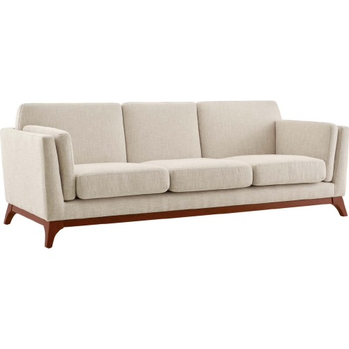 Chance Sofa in Beige Fabric on Wood Frame