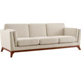 Chance Sofa in Beige Fabric on Wood Frame