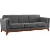 Chance Sofa in Grey Fabric on Wood Frame