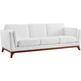 Chance Sofa in White Fabric on Wood Frame