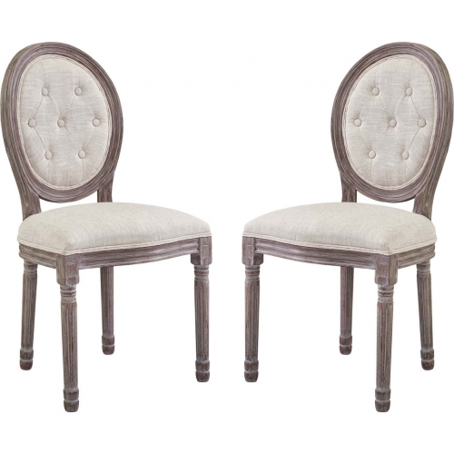 Arise Dining Chair in Beige Vintage French Fabric (Set of 2)