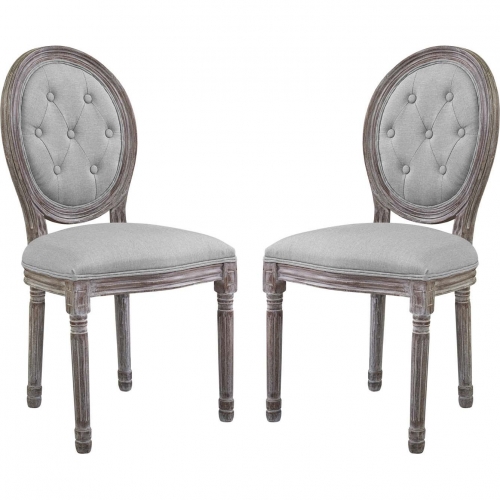 Arise Dining Chair in Light Gray Vintage French Fabric (Set of 2)