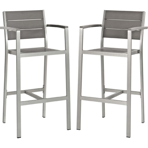 Shore Outdoor Bar Stool in Aluminum (Set of 2)