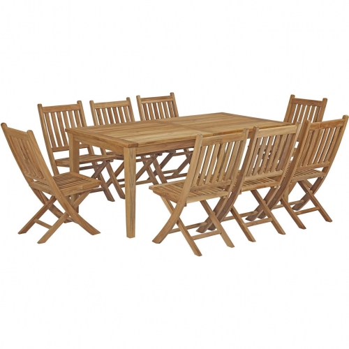 Marina 9 Piece Outdoor Dining Set in Teak