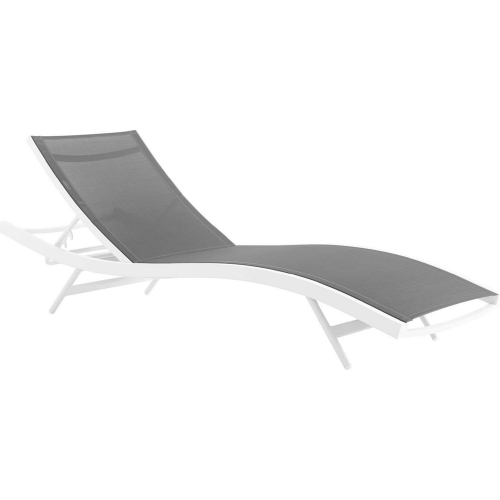 Glimpse Outdoor Patio Chaise Lounge Chair in Grey Mesh