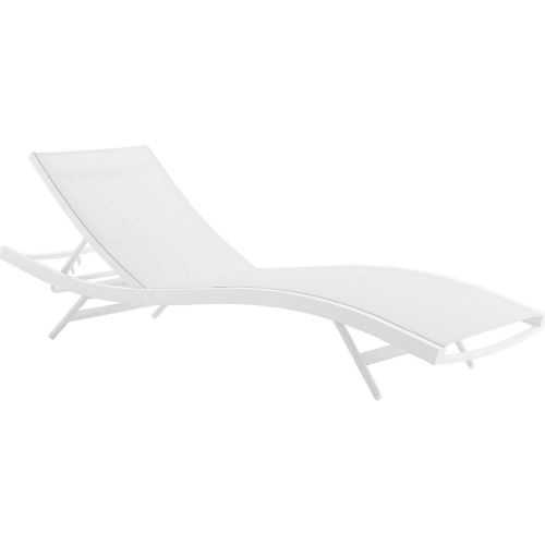 Glimpse Outdoor Patio Chaise Lounge Chair in White Mesh