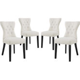 Silhouette Dining Chair in Tufted Beige Fabric (Set of 4)