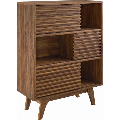 Render Display Storage Cabinet in Walnut Finish