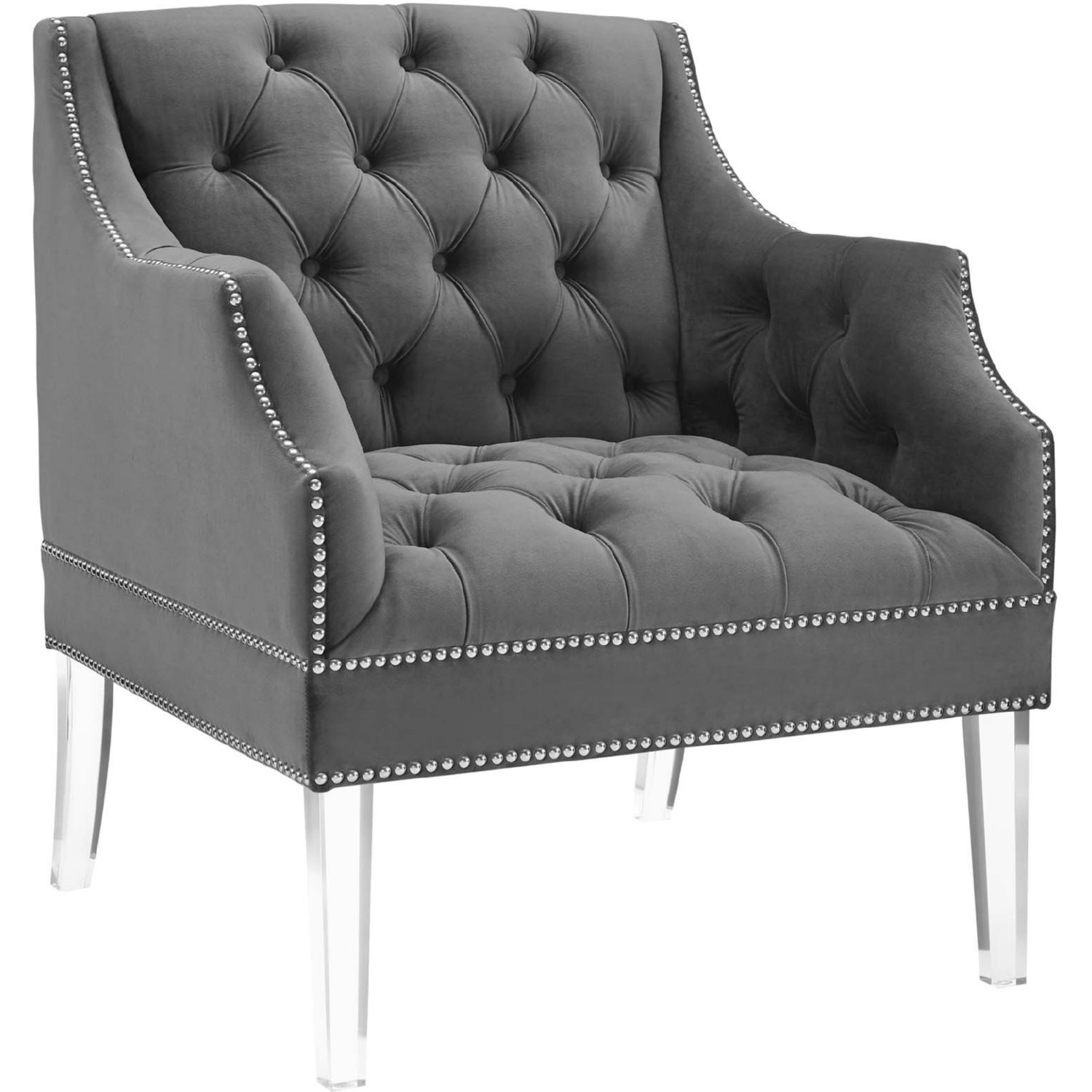 Accent chair discount with acrylic legs