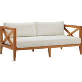 Northlake Outdoor Sofa in Teak & White Fabric