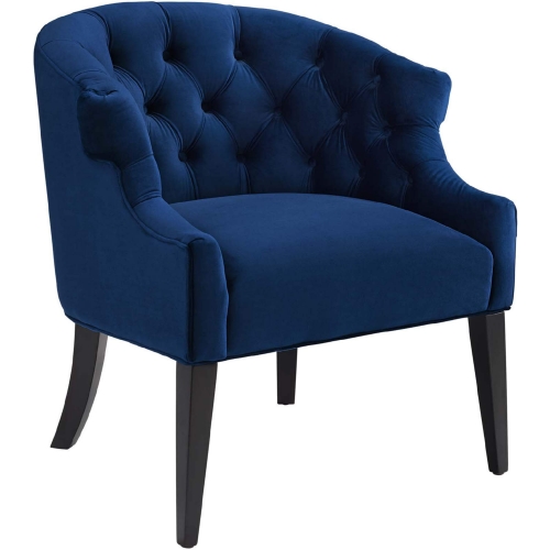 Precept Arm Chair in Tufted Navy Blue Velvet