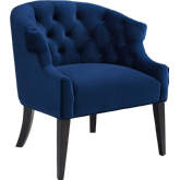 Precept Arm Chair in Tufted Navy Blue Velvet