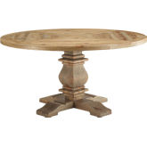 Column 59" Round Dining Table in Old Pine Wood