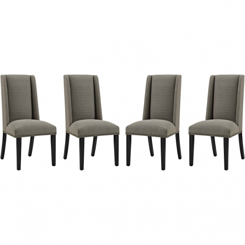 Baron Dining Chair in Granite Fabric w/ Nailhead (Set of 4)