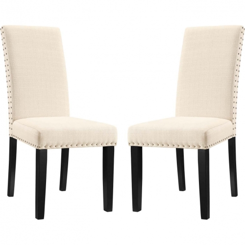 Parcel Dining Chair in Beige Fabric (Set of 2)