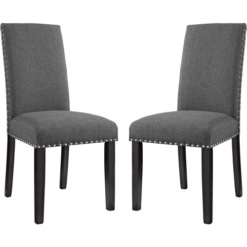 Parcel Dining Chair in Gray Fabric (Set of 2)