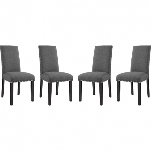 Parcel Dining Chair in Gray Fabric (Set of 4)