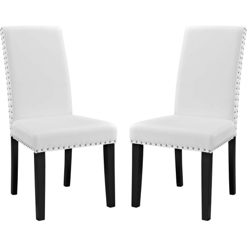 Parcel Dining Chair in White Leatherette (Set of 2)