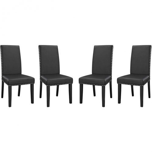 Parcel Dining Chair in Black Leatherette (Set of 4)