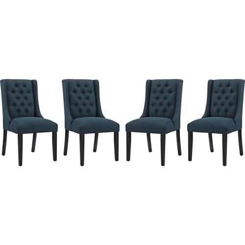 Baronet Dining Chair in Tufted Azure Blue Fabric (Set of 4)