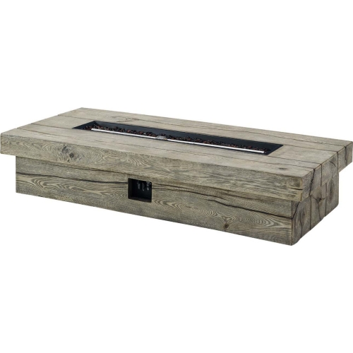 Manteo Outdoor 70" Fire Pit Table in Light Gray Wood