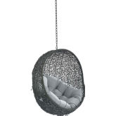 Hide Outdoor Swing Chair in Gray Poly Rattan & Gray Sunbrella &reg;