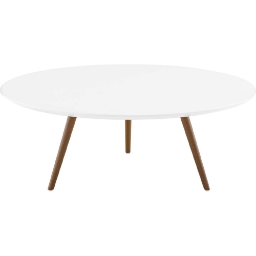 Lippa 40" Coffee Table w/ Tripod in White & Walnut