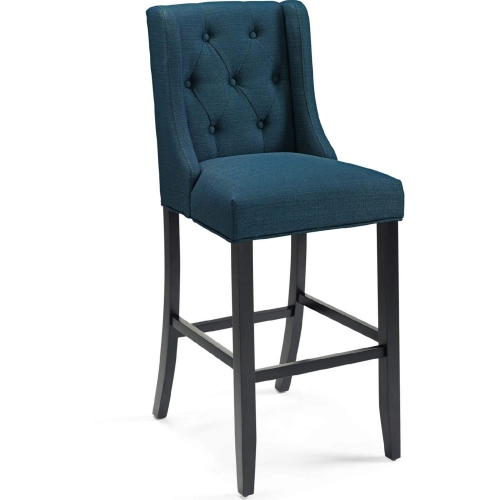 Baronet Bar Stool in Tufted Azure Blue Fabric