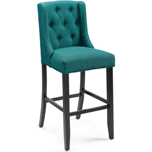 Baronet Bar Stool in Tufted Teal Blue Fabric