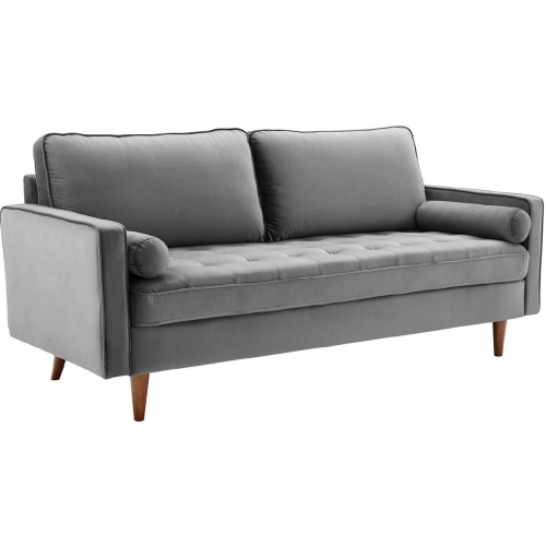 Valour Sofa in Tufted Gray Velvet