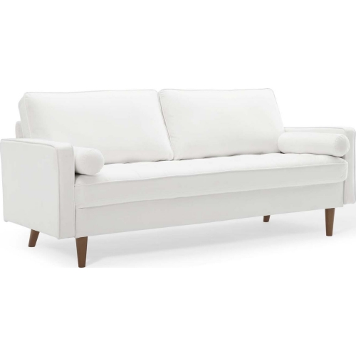 Valour Sofa in White Velvet