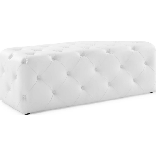 Anthem 48" Entryway Bench in Tufted White Leatherette