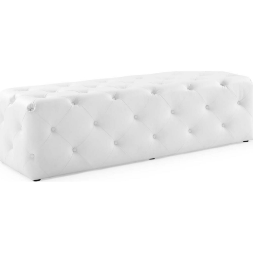 Anthem 60" Entryway Bench in Tufted White Leatherette