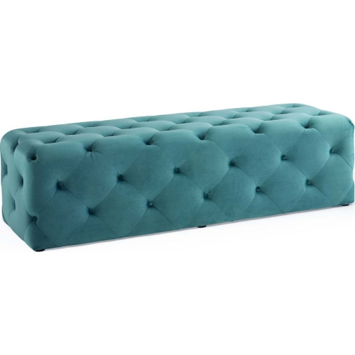 Anthem 60" Entryway Bench in Tufted Sea Blue Velvet