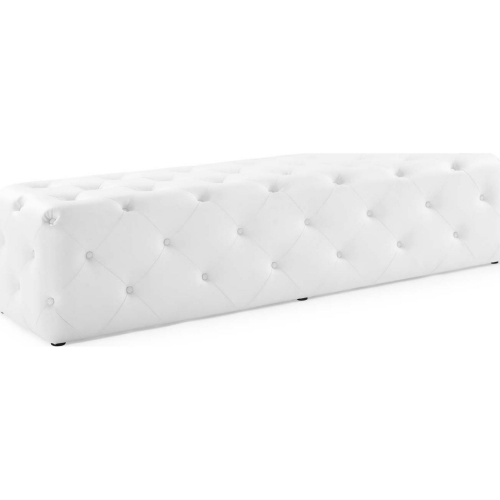 Anthem 72" Entryway Bench in Tufted White Leatherette