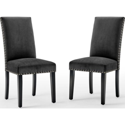 Parcel Dining Chair in Charcoal Velvet (Set of 2)