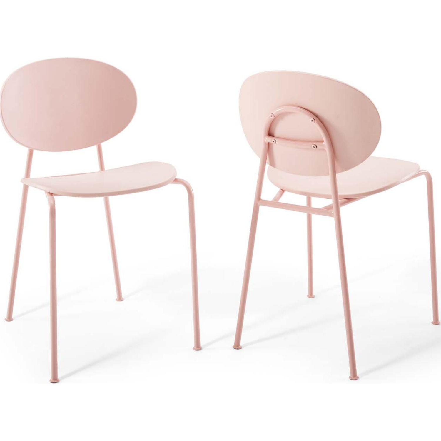 pink metal dining chairs