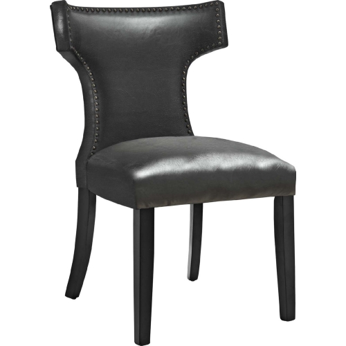 Curve Dining Chair in Black Leatherette