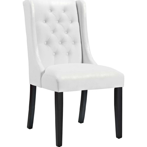 Baronet Dining Chair in Tufted White Leatherette