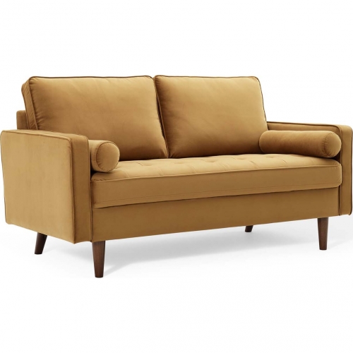 Valour Loveseat in Cognac Velvet