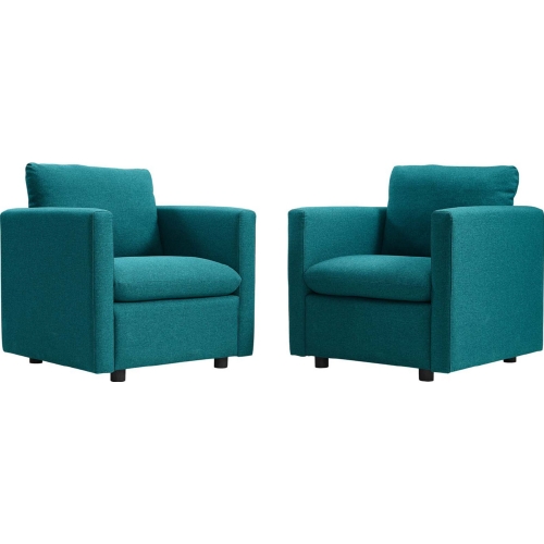 Activate Arm Chair in Teal Fabric (Set of 2)