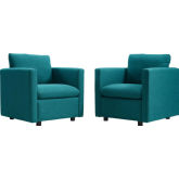 Activate Arm Chair in Teal Fabric (Set of 2)