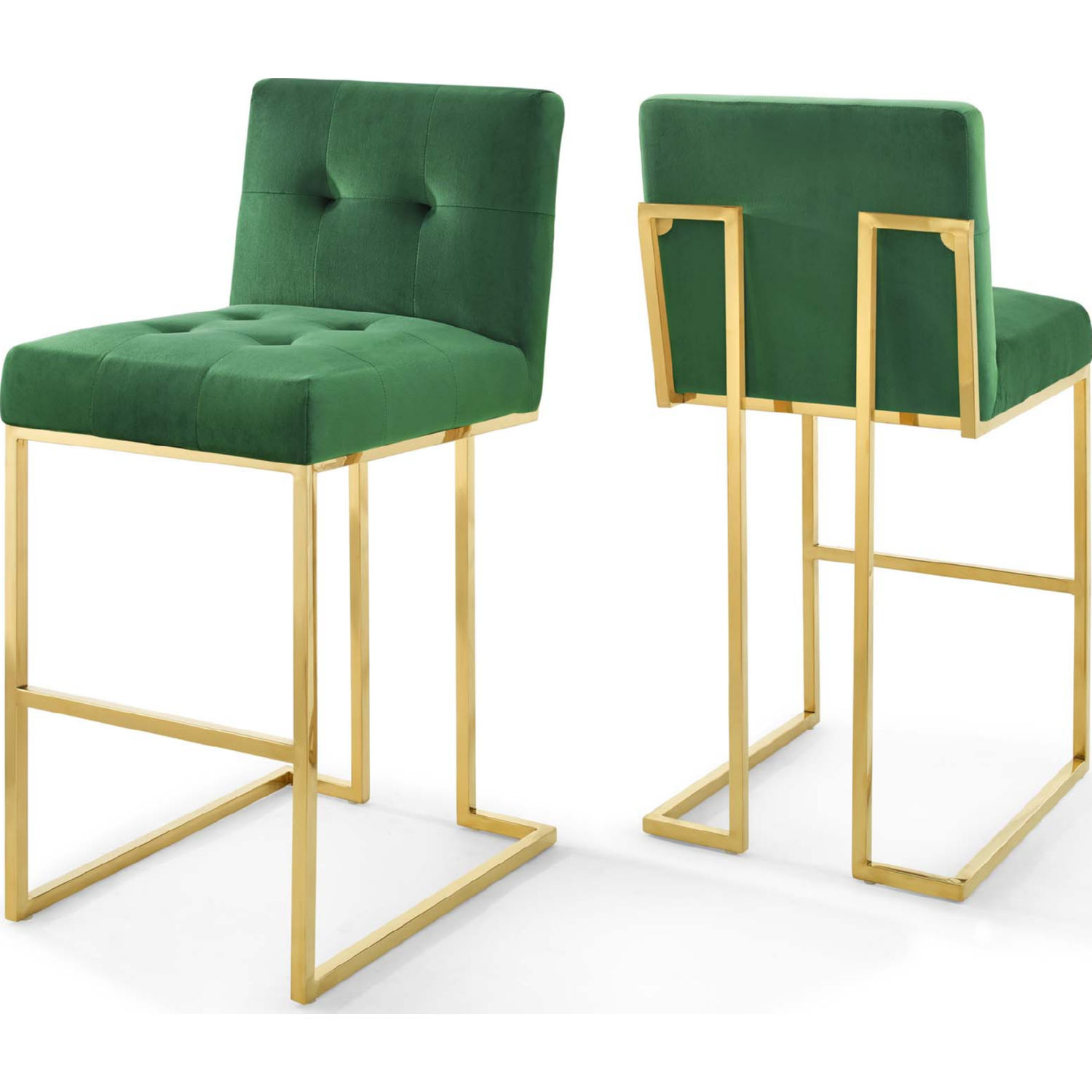 emerald green and gold bar stools