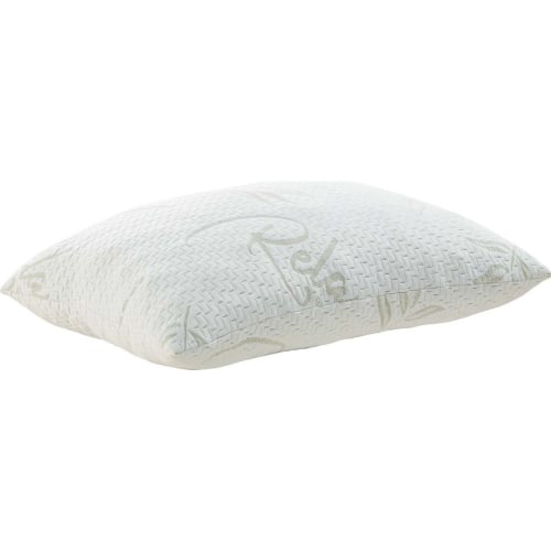 Relax Standard Queen Bed Memory Foam Pillow in White