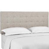 Paisley King California King Headboard in Tufted Beige Linen