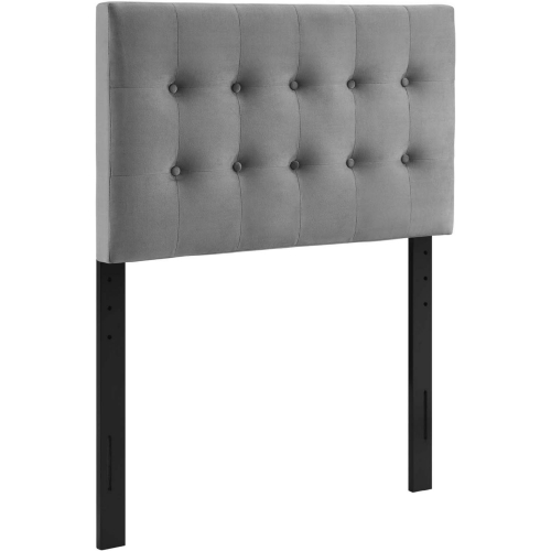 Emily Twin Headboard in Tufted Gray Velvet