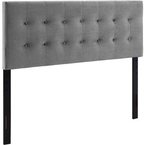 Emily Full Headboard in Tufted Gray Velvet