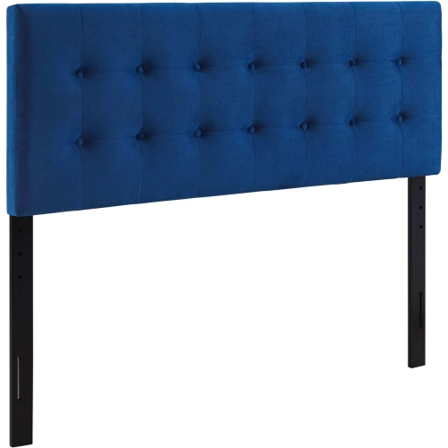 Emily Full Headboard in Tufted Navy Blue Velvet