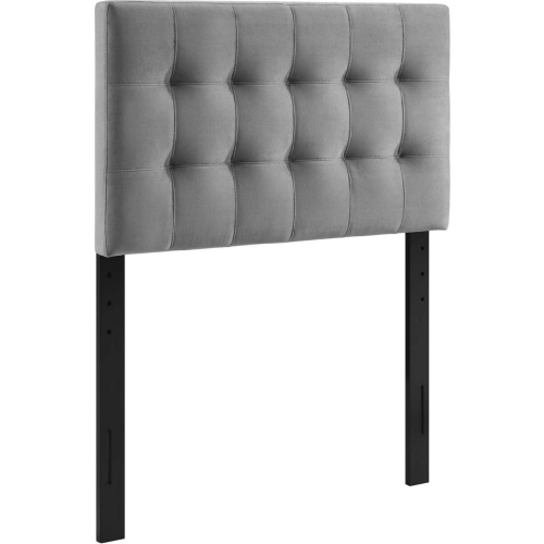 Lily Twin Headboard in Tufted Gray Velvet